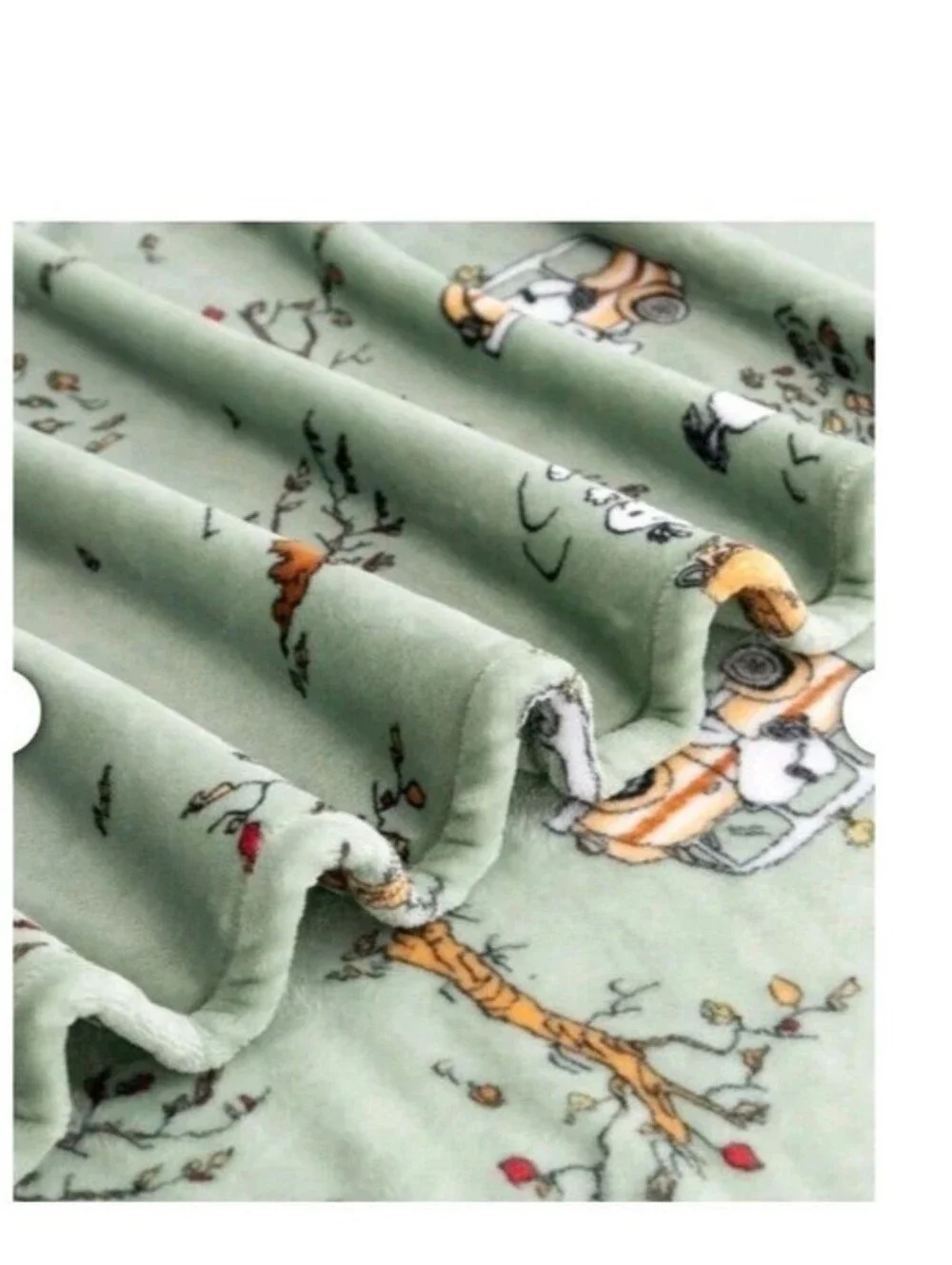 Peanuts Throw Green White Snoopy 2-Pack Printed VelvetLoft Plush Green - New